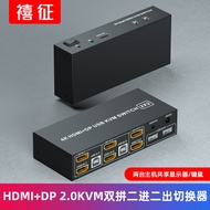 XIZHENG | สวิตช์ KVM จอคู่ 2 ทางเข้า 2 ทางออก รองรับ 8K Ultra Clear 4K 120Hz HDMI DP