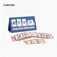 [Garende] Word Building Desktop Pocket Chart Foldable Phonics Board with Cards Clear Word Spelling B