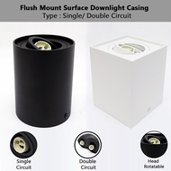 3H Lampu Siling Downlight Arah LED GU10 [Surface] Litar Tunggal/Berdua Casing (Petak/Bulat)