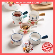 MIGO.Ins Cute Mini Ceramic Milk Jug With Handle Seasoning Dish Sauce Cup Milk Creamer Coffee Dipping