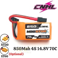 CNHL MiniStar 14.8V 850mAh 70C 4S Lipo Battery with XT60/XT30 Plug (Optional) CNHL850/70-4S
