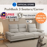 Push Back Sofa Set 3 Seater Sofa Corner Sofa Set Murah Easy Clean Fabric Sofa Push Back Couch Comfy 