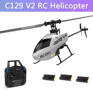 ST【Available now】【Fast delivery】C129 V2 RC Helicopter 4 Channel Remote Controller Helicopter Charging Toy Model UAV Outdoor Aircraft RC Toy