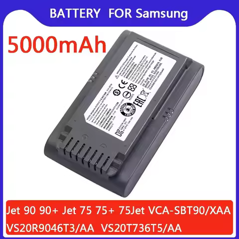 For Samsung Vacuum Cleaner 21.6V 5000mAh Li-ion Battery Jet 90/Jet 75 Pet/Jet 75 Cordless Stick Vacu