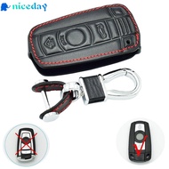 Key Fob Case Black Leather Protective Cover Car Auto Accessories For BMW Series 6 M3 M5 X1 X5 X6 Z4