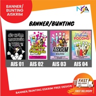 Banner Ais Krim Malaysia Bunting Eskrim Simpul Free Design