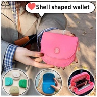 Women's Dopamine Wallet, Fashionable Flip Fold Bag, Zippered Coin Pocket, Creative Shell shaped Snap