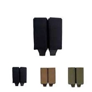 1pc 9mm .45ACP Double Mag Pouch, Quick Release Dual Magazine Holder For Military Use, MOLLE Compatib