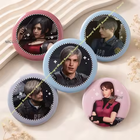 Resident Evil 2 Leon Kennedy Pins RE2 Cosplay Accessories Game Brooches Mix&Match Collectible Lapel 