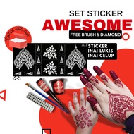 MODERN HENNA STICKER BRIDE / sticker inai pengantin / henna stencil