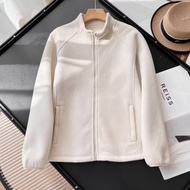 UNIQLO Japanese Single Womens Winter Zipper Coat Thickened Warm Double-sided Polar Fleece Stand Coll