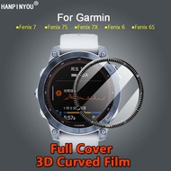 For Garmin Fenix 7 7S 7X 6 Pro Solar Clear Full Cover 3D Curved Soft PMMA Film Screen Protector -Not Tempered Glass