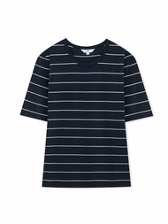 AIIZ (เอ ทู แซด) - เสื้อยืดผู้หญิงคอกลมลายทาง Womens Striped T-Shirtsn