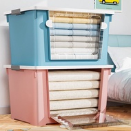 Transparent Transparent Storage Box Front Opening Style Large-Capacity Extra Large Thick Household C