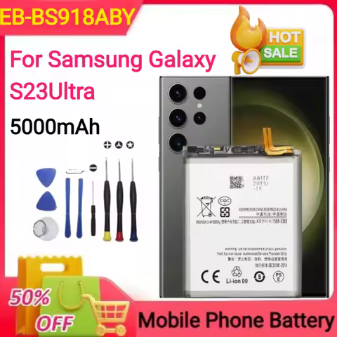 5000mAh EB-BS918ABY For Samsung Galaxy S23 Ultra SM-S918 S9180 S918B S918U 5G S918U1 S918N S918W Mob