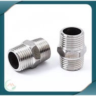Dual polished stainless steel dn 15 (non-21 - 1/2''), 2 external thread ends 21mm - QM.PK108