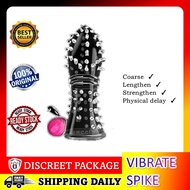 Vibrate Crystal Spike Condom Sex Toy For Men - Washable And Safe Silicone - Kondom Berduri Tahn Lama Sarung Zakar ( STYLE C )