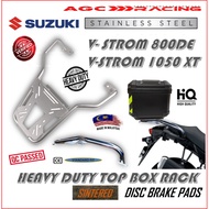 SUZUKI V STROM 800 DE V STROM 1050 XT STAINLESS STEEL TOP BOX TAIL RACK HEAVY DUTY