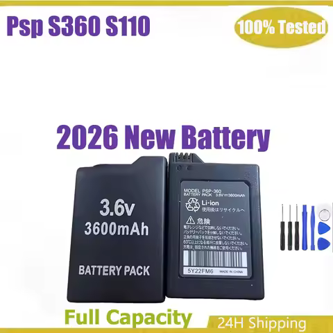 Brand-New Psp S360 S110 Battery for Sony Psp3000 Psp2000 PSP 2000 3000 2001 3004 3.6V 3600mAh Portab