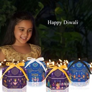 12PCS/set Diwali Gift Boxes Deepavali Hex Candy Cookies Box Party Gift Wrapping