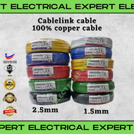 Cablelink SIRIM Cable wiring 1.5mm 2.5mm Insulated SIngle PVC 100% Pure Copper Cable ST SIRIM approved