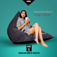 Bean Bag Plus isi Size L Besar Motif Terbaru/ Kursi Santai Sofa Besar Bean Bag Murah Elegan/ Kursi S