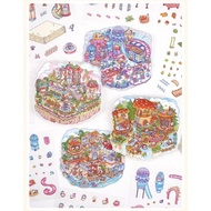 DIY LANDSCAPE 3D STICKER SET FREE KEYCHAIN, 5D HOME DECORATION STICKER SET 3 SHEETS