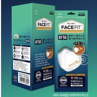 [FDA approved] Bluna Adult Facefit Adjustable 4Ply KF94 3D Mask (White/Black), BFE 99%, Made in Korea (10/30/60pc)