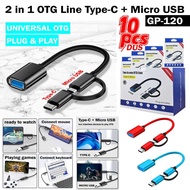 OTG Connector Adapter / OTG Adapter Dual Micro USB Type C / OTG 2 IN 1 MICRO TYPE C GP-120