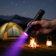 Zoomable UV Torch 395/365nm, USB Rechargeable Portable Counterfeit Detector with 18650 Battery  Lamp