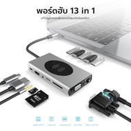 Type C Hub Basix 13in1 USB C HUB พอร์ตฮับ รองรับความละเอียดระดับ 4K  เชื่อมต่อหลายอุปกรณ์ได้พร้อมกัน