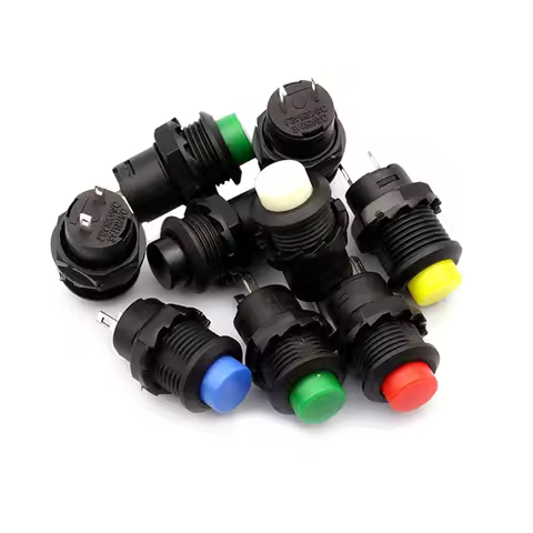 6PCS DS-428/427 PBS-11B 12MM Self-Lock Plastic Push Button Switch Momentary 3A 125V 1.5A 250V AC 2Pi