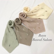 BAYU Bawal Sulam Bidang 45 Cotton Voile - MINIMALIS TUDUNG BAWAL SULAM COTTON BIDANG 45 - ILYANIS