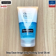 Neutrogena® Deep Clean Invigorating Foaming Scrub 124 ml นูโทรจีนา สครับทำความสะอาดผิวหน้า ขจัดสิ่งส