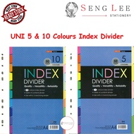 UNI PAPER A4 Colour Index Divider 5 / 10 Colours 50 Sheets