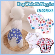 Pet Dog Physiological Pants Cute Cartoon Print Dog Nappies Washable Reusable Dog Diaper Shorts