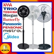 STAND FAN 8” 16” 18” 20” KIPAS BERDIRI XMA TRIO TOSHIBA MORGAN BUTTERFLY PANASONIC PENSONIC MISTRAL 