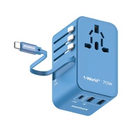 Momax 1-World+ 70W GaN 3-Port w /Built-in USB-C Cable +