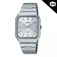 [Watchspree] Casio Men's Analog Square Dial Stainless Steel Band Watch MTPB185D-7A MTP-B185D-7A