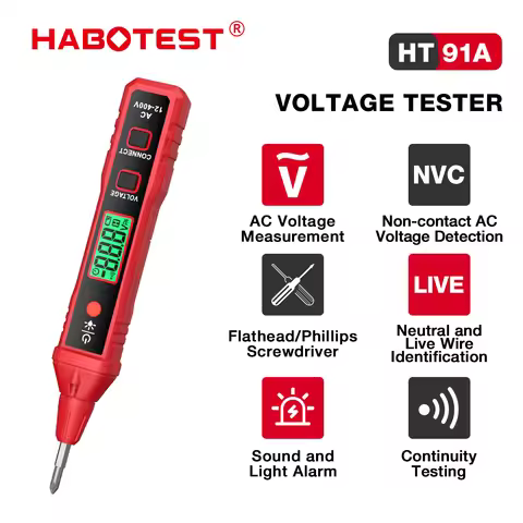 HABOTEST HT91A Pen Type Voltage Tester Measurement of Voltage Electric Detector Smart Breakpoint NCV