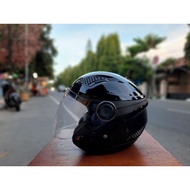 ZEUS 610 GLOSSY BLACK HELMET, ZEUS DOUBLE VISOR HELMET