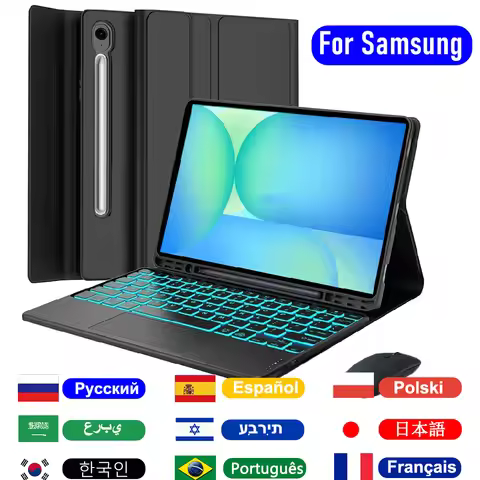 Backlit Keyboard Case For Samsung Galaxy Tab,Keyboard Cover For Samsung Tab A9 Plus/S7/S8/S9 11'',S9