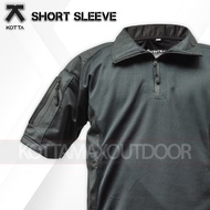 BAJU KAOS BDU TACTICAL OUTDOOR SCUBA EMBOSS DRYFIT HITAM BLACK LENGAN PENDEK TERBARU