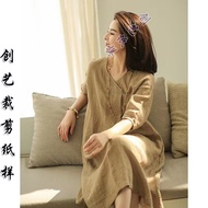 CX315 Cotton Linen Midi Dress - Spring/Summer Linen Fabric
