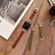適用iwatch7表帶蜥蜴紋真皮series6蘋果手表apple watch5 6代表帶
