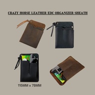 CV035 Portable Handmade Mini EDC Multi Tool Organizer Crazy Horse Leather Sheath/Slip for Case EDC T