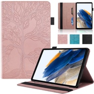 Premium 3D Embossed Tree Pattern Folio Stand PU Leather Case with Card Holder Flip Cover for Samsung Glalaxy Tab A8 10.5 2022/Tab S8 11 2022/Tab S6 Lite/Tab A7 Lite/Tab S7 11 2020/Tab S5e/Tab A 10.1 2019/Tab A 8.0 2019