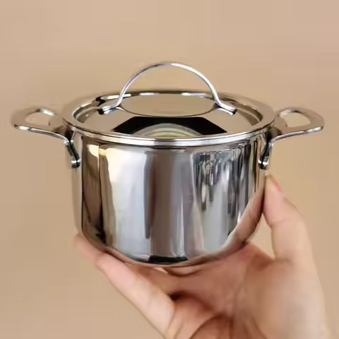 304 Stainless Steel Soup Pot Noodle Pot Thickened Household Small Pot Gas Induction Cooker Noodle Mi