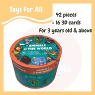 42 Pieces World Map 3D Animal Puzzle 【Gift Box】Age 3 4 5 6 7 8 9 10