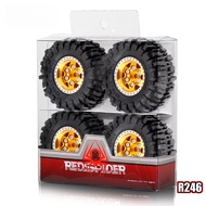 4psc 55mm Tire Truck Crawler Tire Skin 7mm Wheel Hub for FMS 1/24 FCX24 RC Car Metal Upgrade OP Acce